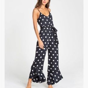 BILLABONG Polka Dot Jumpin Jumper Flare Pants Jumpsuit